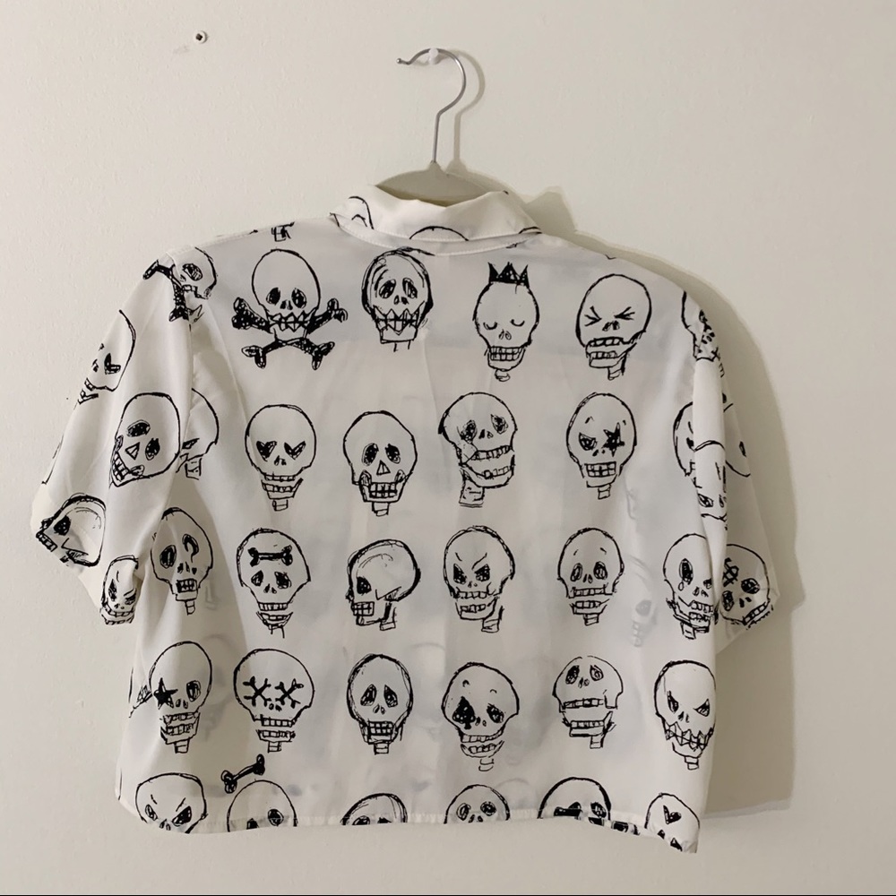 Skull Print Collared Button Down - image 2